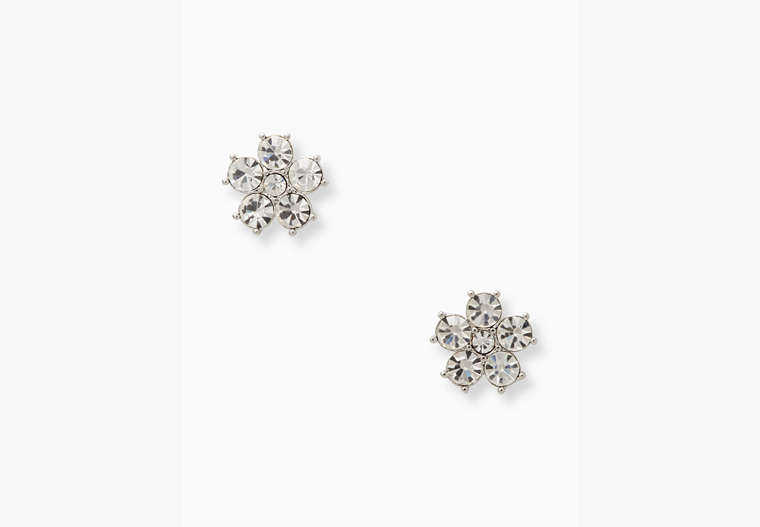Kate Spade,Flower Studs,Clear/Silver image number 0