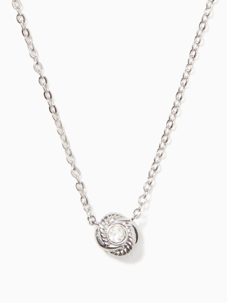 Infinity & Beyond Knot Mini Pendant, Clear/Silver, ProductTile