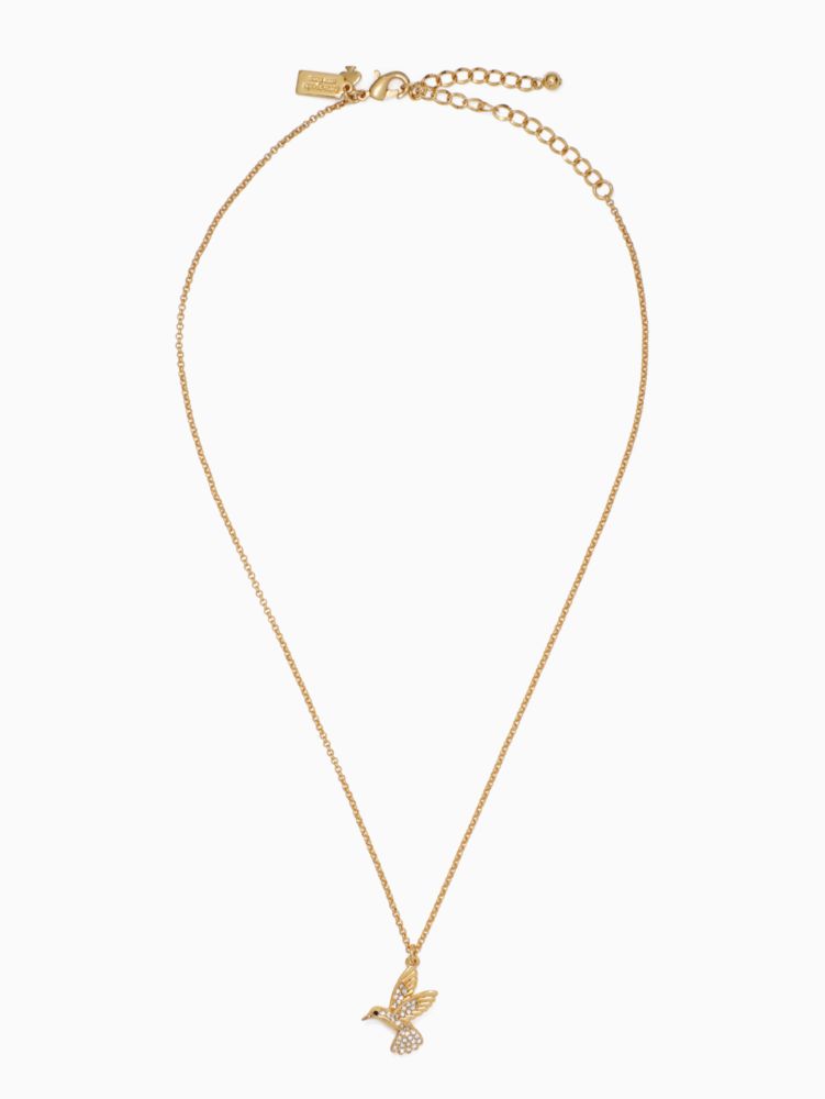 Women's clear/gold hummingbird mini pendant | Kate Spade New York NL