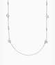 Gleaming Gardenia Flower Scatter Necklace, Clear/Silver, ProductTile