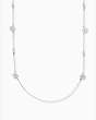 Gleaming Gardenia Flower Scatter Necklace, Clear/Silver, Product