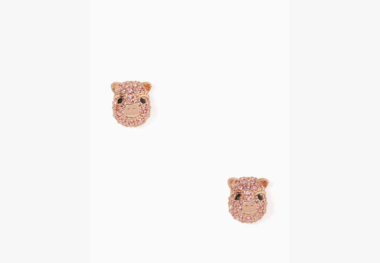 Imagination Pave Pig Studs, Pink Multi, Product image number 0
