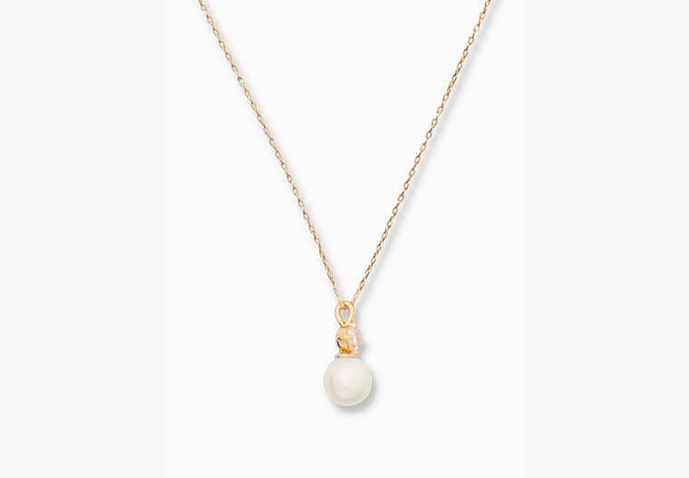Kate Spade,pearls of wisdom mini pendant necklace,necklaces,Cream Multi image number 0