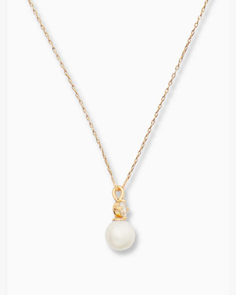 Kate Spade,pearls of wisdom mini pendant necklace,necklaces,Cream Multi