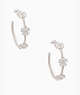 Gleaming Gardenia Flower Hoops, Clear/Silver, ProductTile