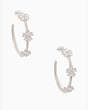 Gleaming Gardenia Flower Hoops, Clear/Silver, Product