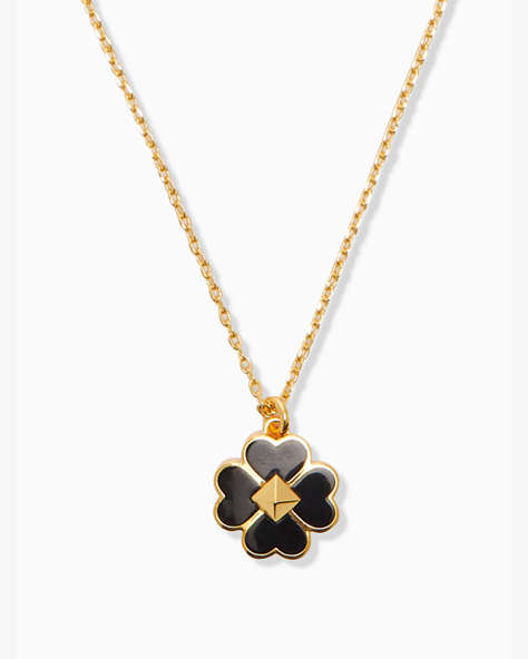 Spades & Studs Enamel Mini Pendant Necklace, Black, ProductTile