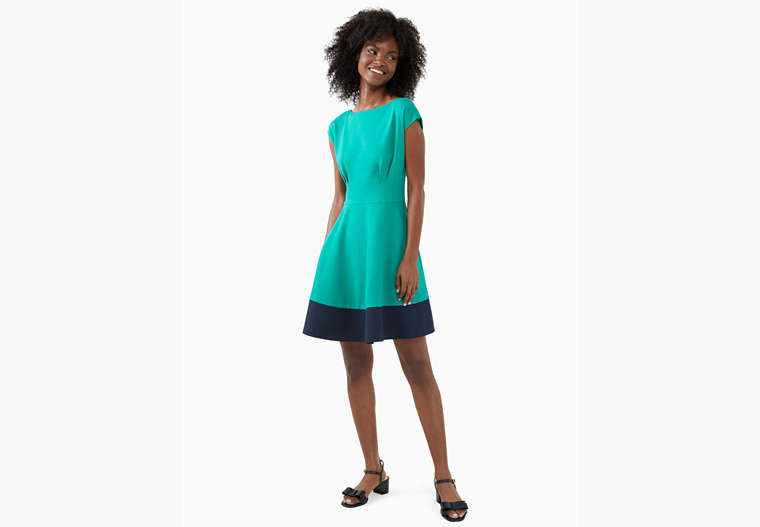 Colorblock Ponte Fiorella Dress, Fig Leaf, Product image number 0