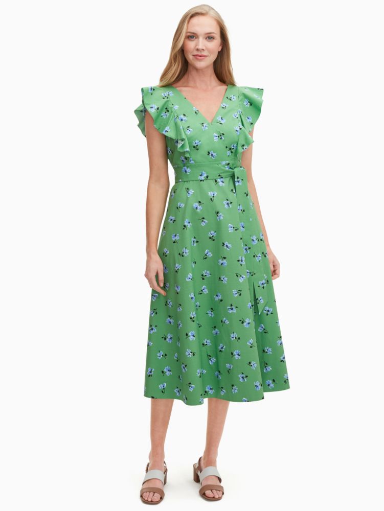 Tea Garden Toss Poplin Midi Dress | Kate Spade Surprise