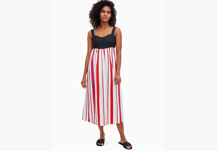 Gardenside Stripe Midi Dress, Pink Multi, Product image number 0