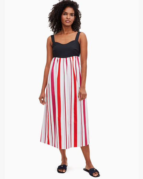 Gardenside Stripe Midi Dress, Pink Multi, ProductTile