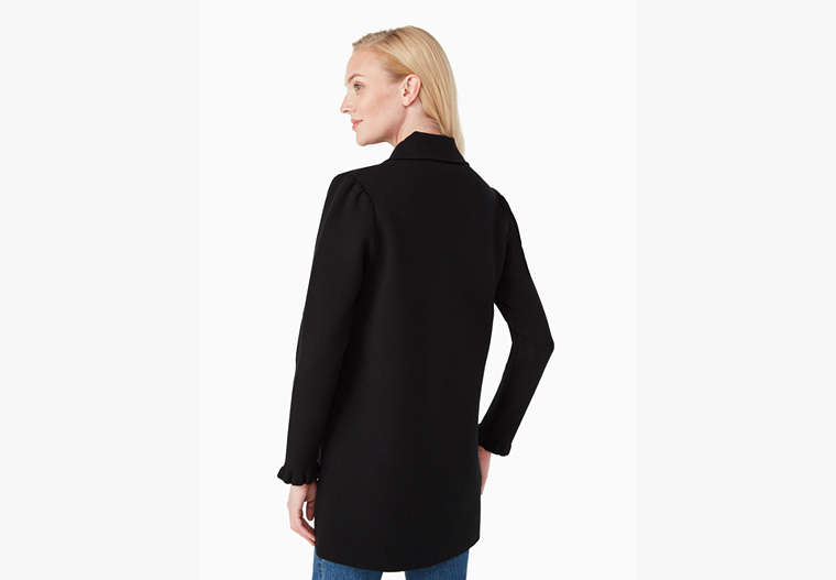Ruffle Sweater Blazer, Black, Product