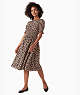 Graphic Leopard Puff-sleeve Blaire Midi Dress, Dark Almond, ProductTile