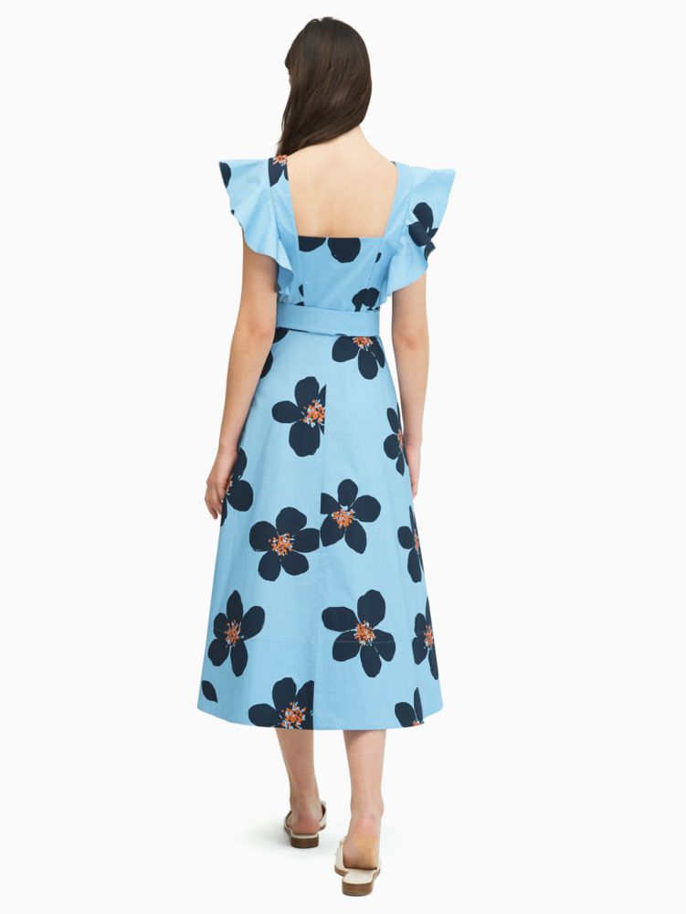 grand flora poplin midi dress by kate spade new york hover view