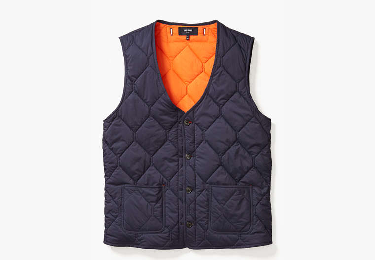 Jack Spade Quilted 3-in-1 Button Out Vest, Navy/ Orange, Product