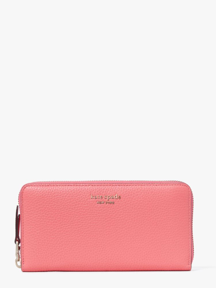 Kate Spade Roulette Zip-around Continental Wallet In Peach Melba