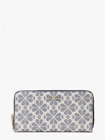 spade flower coated canvas zip-around continental wallet, , rr_productgrid