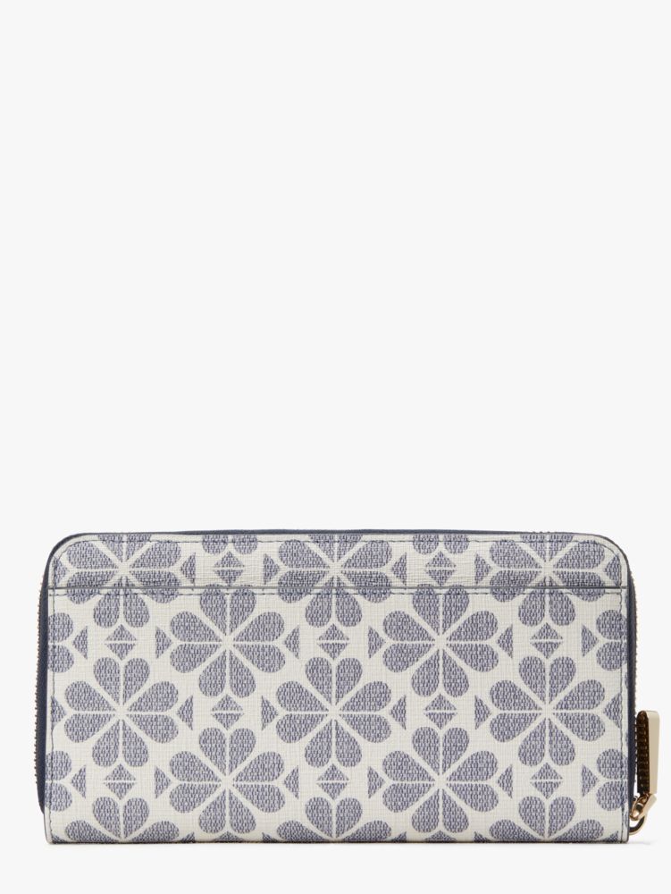 Spade Flower Coated Canvas Zip-around Continental Wallet, Slate Blue Multi, Product