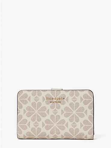 spade flower coated canvas compact wallet, , rr_productgrid