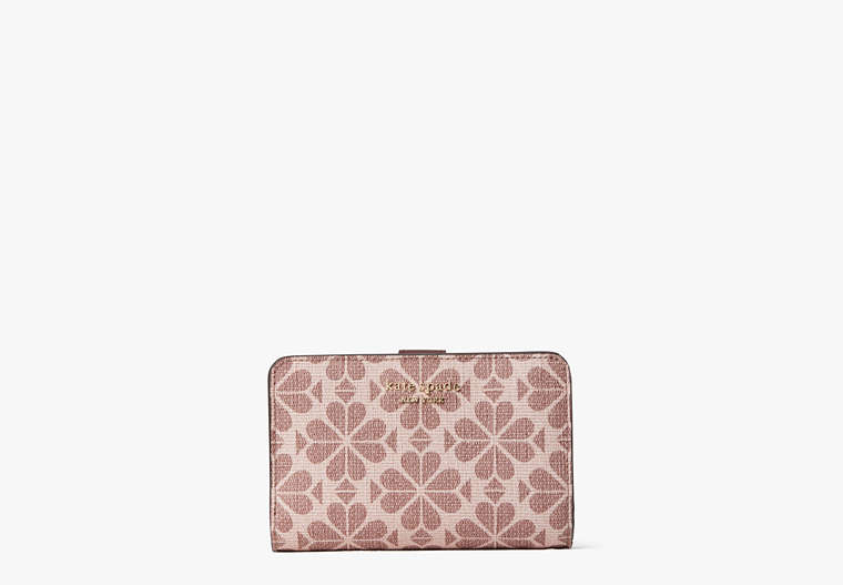 Kate Spade,spade flower coated canvas compact wallet,Pink Multi