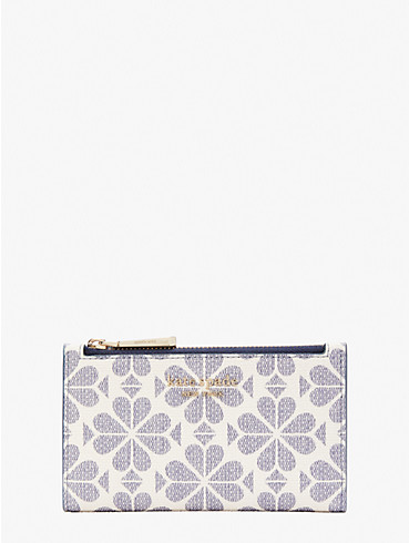 spade flower coated canvas small slim bifold wallet, , rr_productgrid