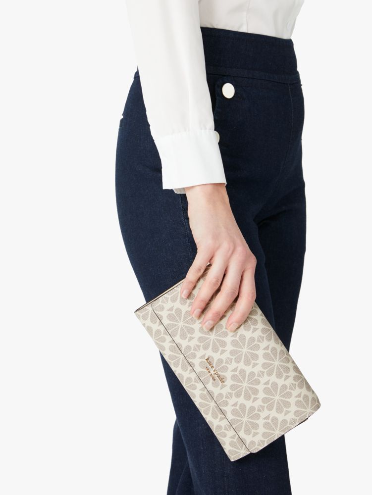 Spade Flower Coated Canvas Chain Clutch, Parchment Multi, Product