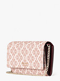 spade flower coated canvas chain clutch, , s7productThumbnail