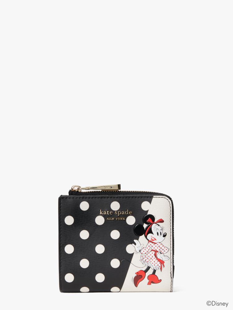 Disney X Kate Spade New York Minnie Mouse Small Bifold Wallet, Black Multi, ProductTile