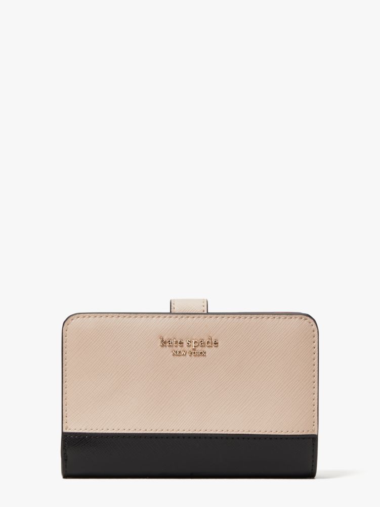 Spencer Compact Wallet, Warm Beige/Black, Product