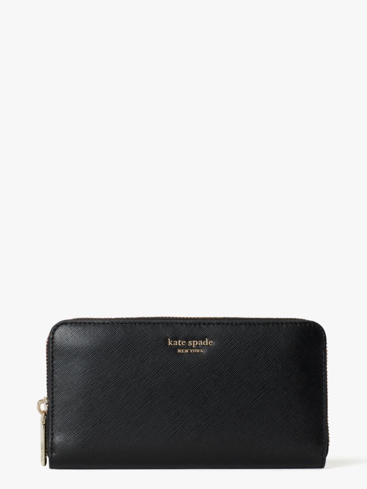 Women's black spencer ziparound continental wallet Kate Spade New York