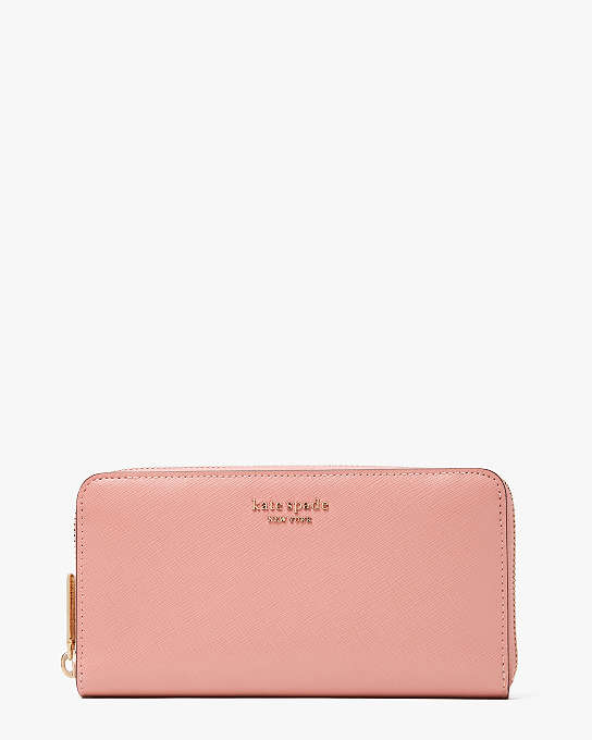 Marque  Kate Spade New YorkKate Spade New York Spencer Summer Flower Embossed Saffiano Leather Zip Around Continental Wallet Cream Multi One Size 