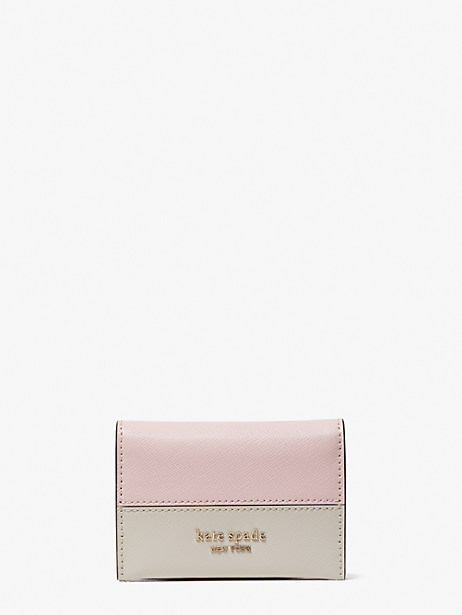 Kate Spade Spencer Bifold Cardholder In Tutu Pink/crisp Linen