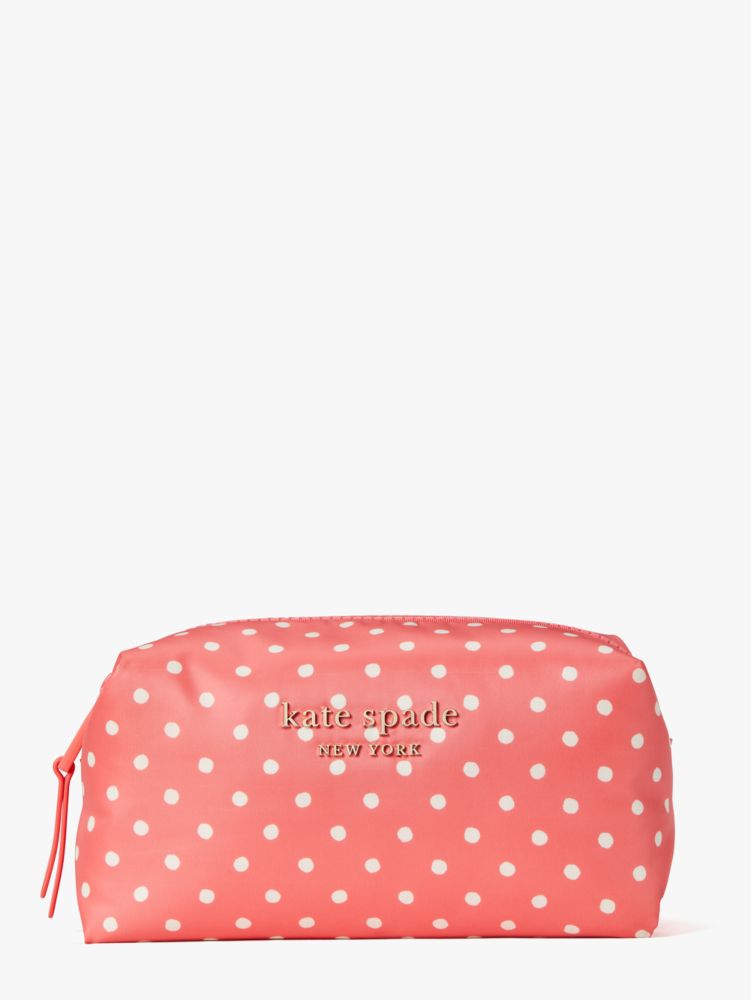 Everything Puffy Dots Medium Cosmetic Case, Peach Melba Multi, ProductTile
