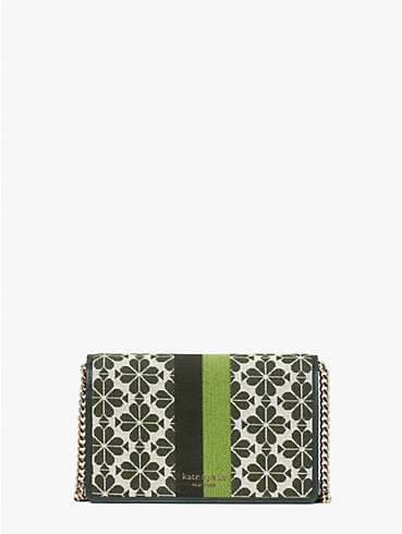 spade flower jacquard stripe chain wallet, , rr_productgrid