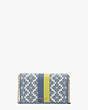 Spade Flower Jacquard Stripe Chain Wallet, Morning Sky Multi, Product