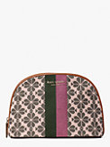 spade flower jacquard stripe large dome cosmetic case, , s7productThumbnail