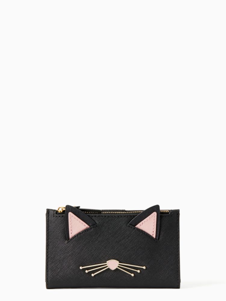 Arriba 121+ imagen kate spade black cat wallet