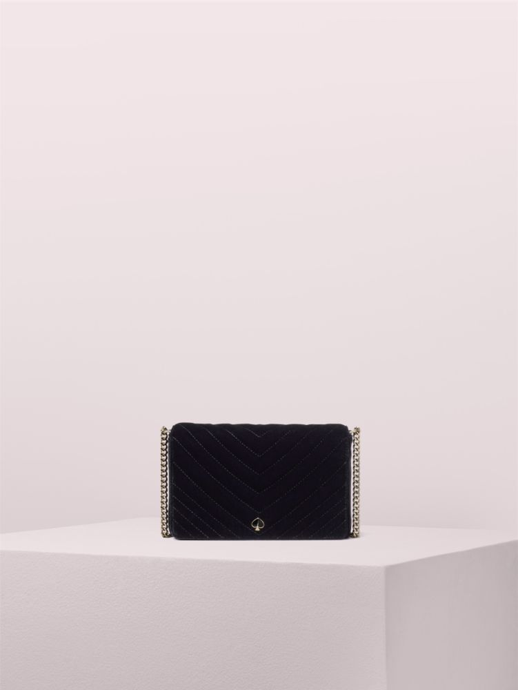 kate spade black velvet purse