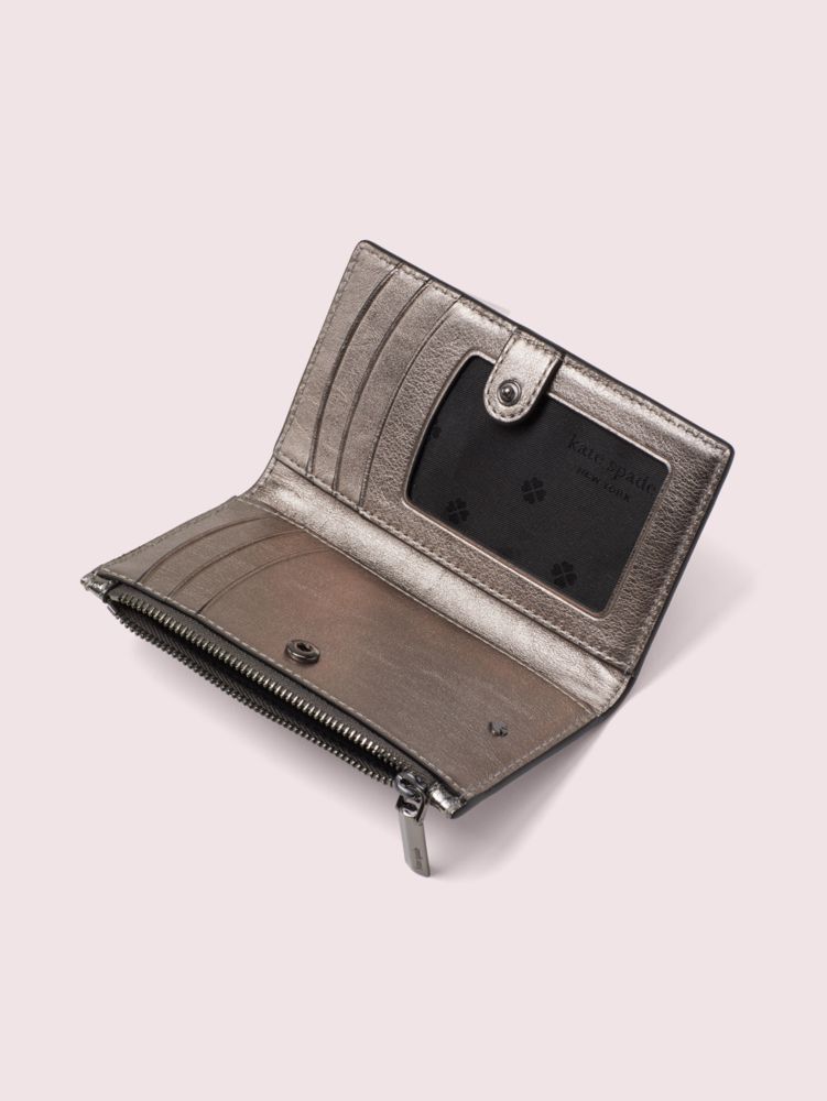 Sylvia Croc Embossed Small Slim Bifold Wallet | Kate Spade UK
