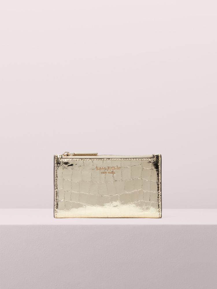 Sylvia Croc Embossed Small Slim Bifold Wallet | Kate Spade New York