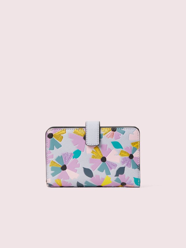 Spencer Glitter Floral Compact Wallet | Kate Spade New York