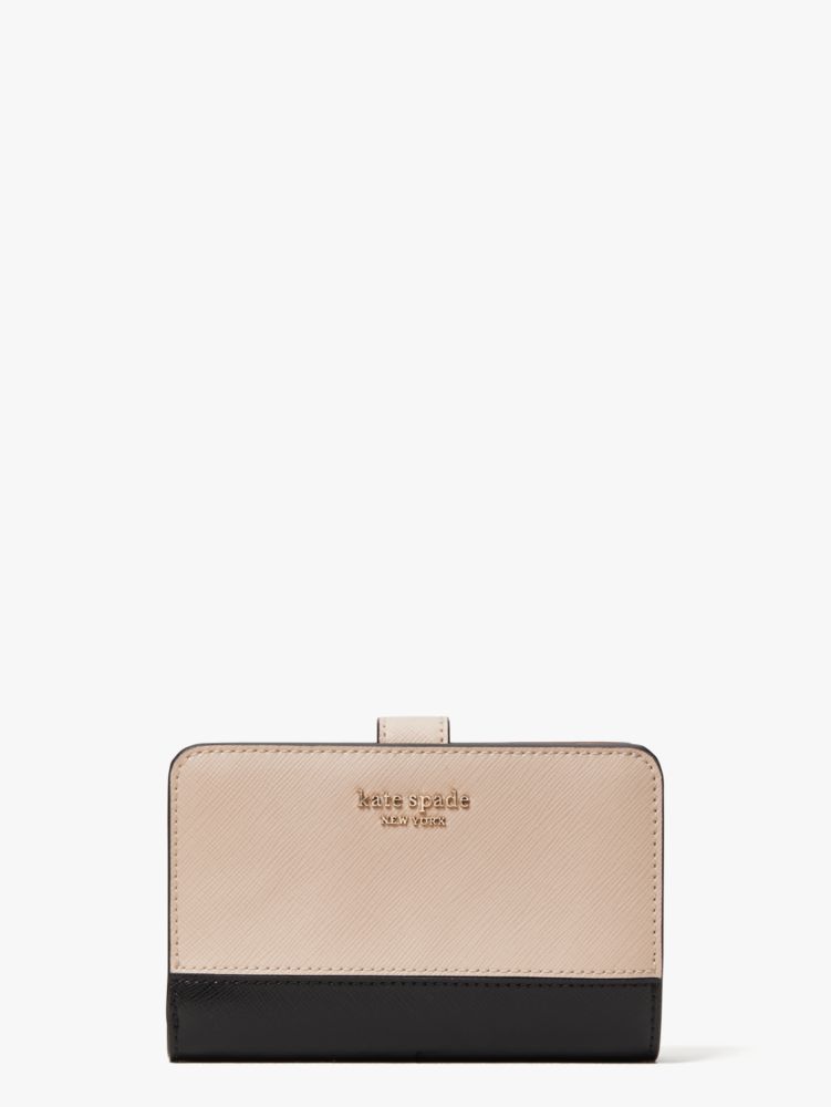 Spencer Compact Wallet, Warm Beige/Black, ProductTile