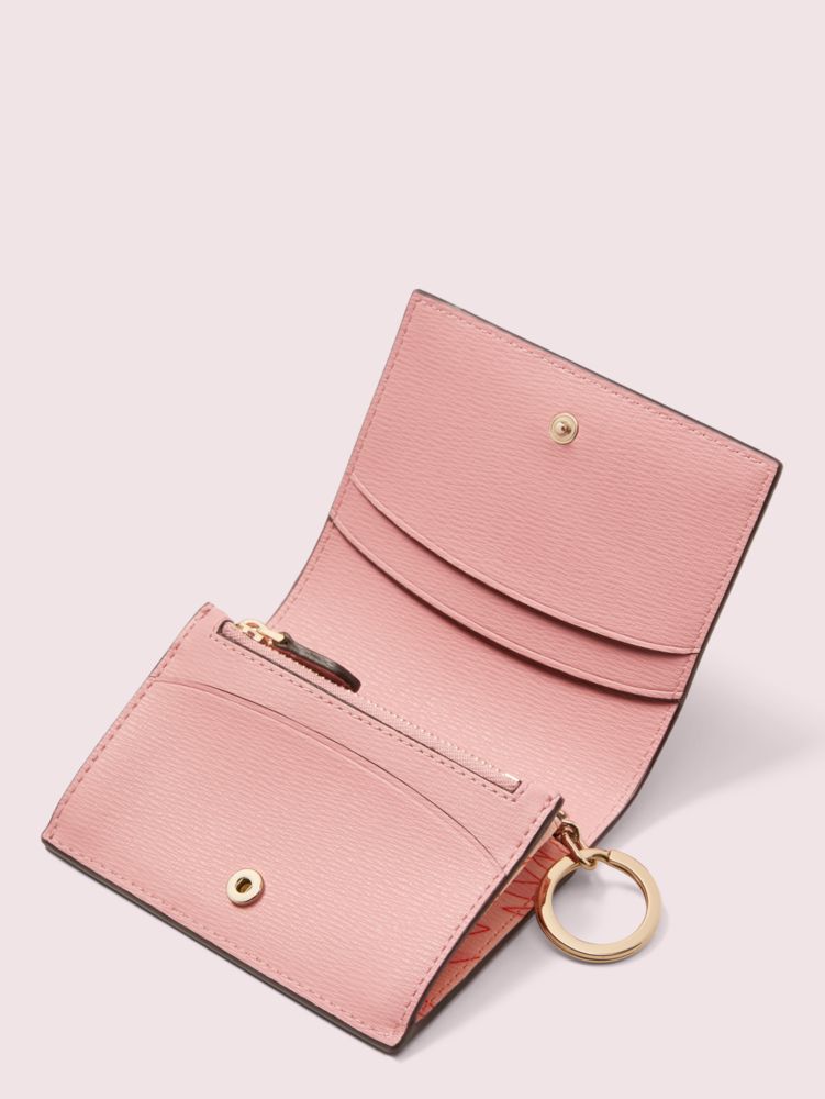 Women's pink multi spencer falling flower mini key ring wallet | Kate Spade  New York NL
