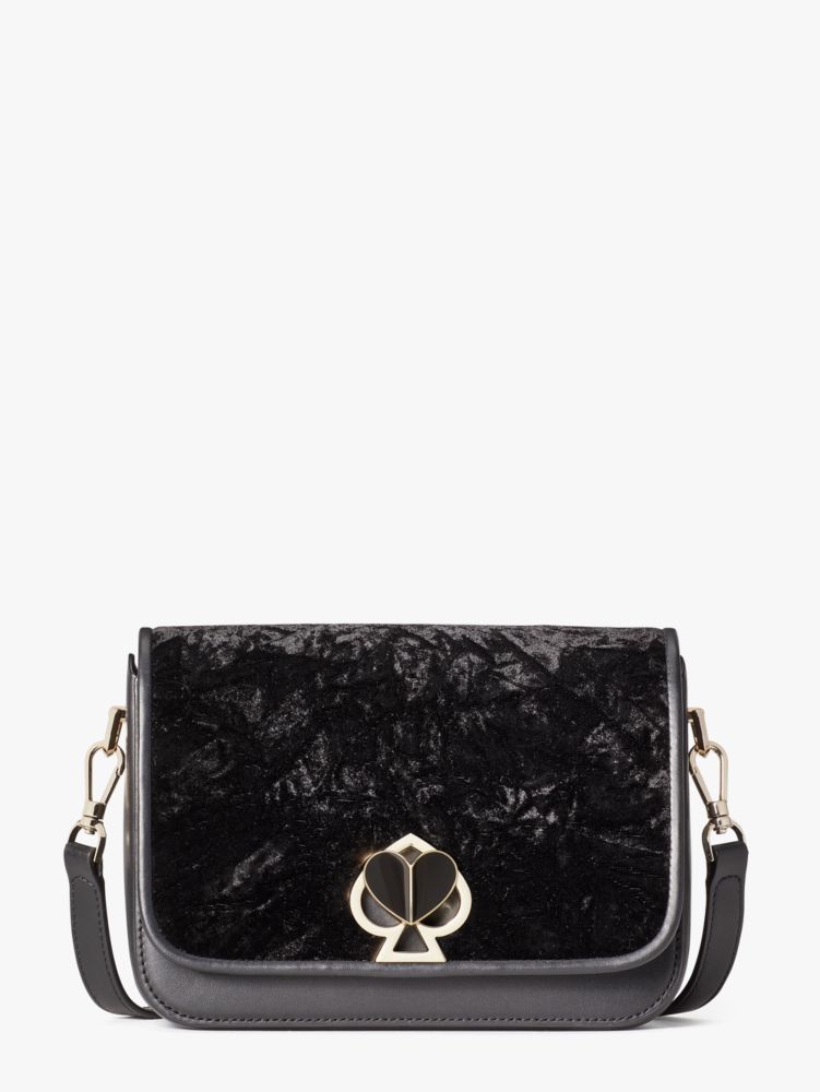 Women's black nicola velvet twistlock medium crossbody | Kate Spade New  York NL