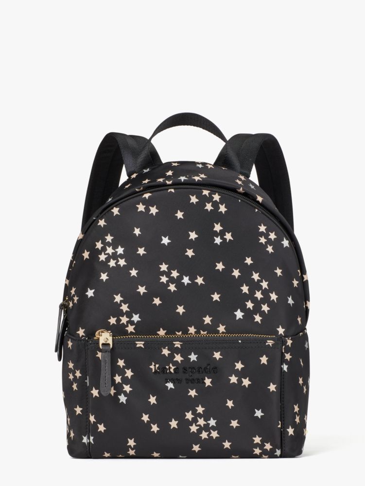 nylon city pack confetti stars medium backpack, BLACK MULTI, ProductTile
