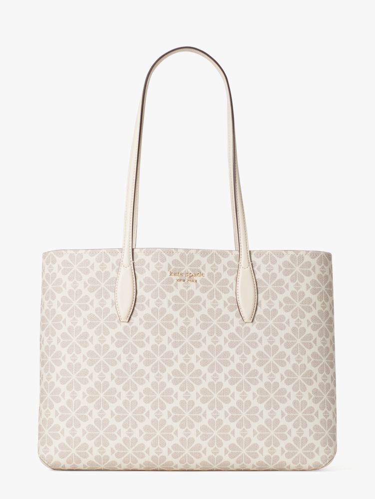 Kate Spade Spade flower coated canvas all day large tote natural