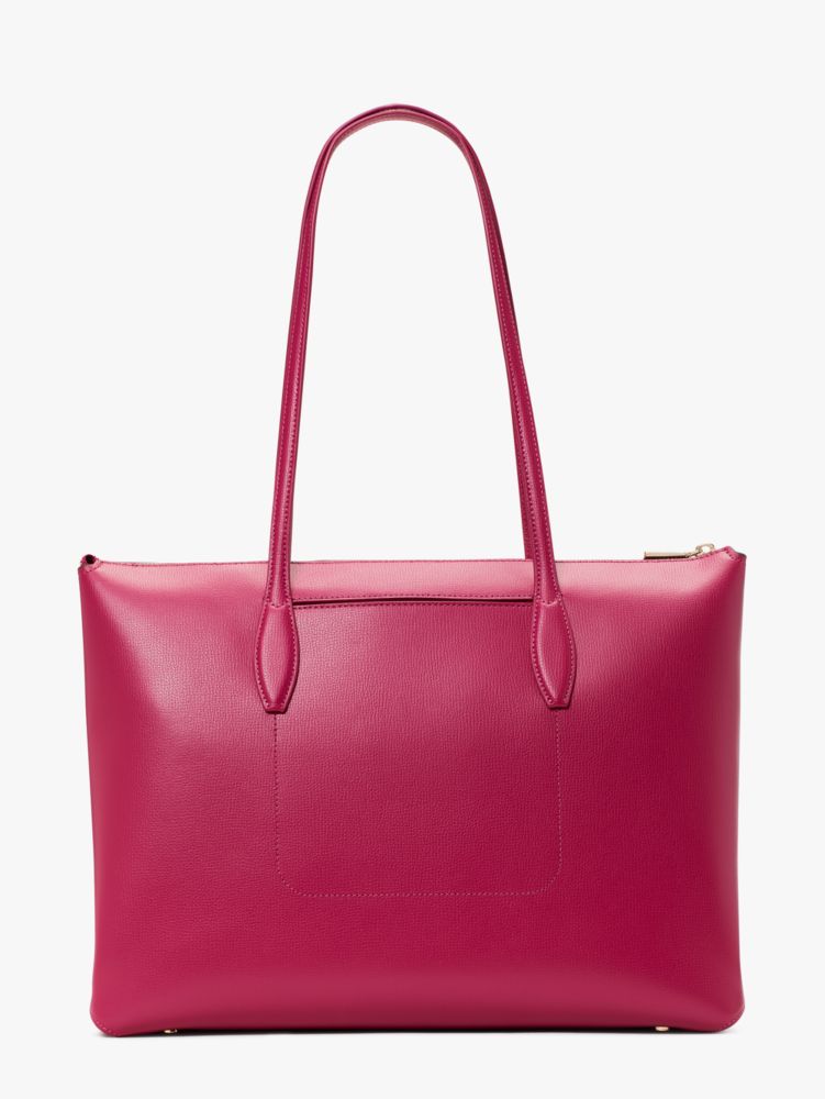 Kate Spade New York All Day Crossgrain Leather Large Zip Top Tote