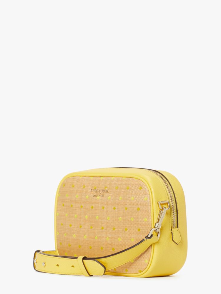 Astrid Raffia Dot Medium Camera Bag, Yellow Multi, Product