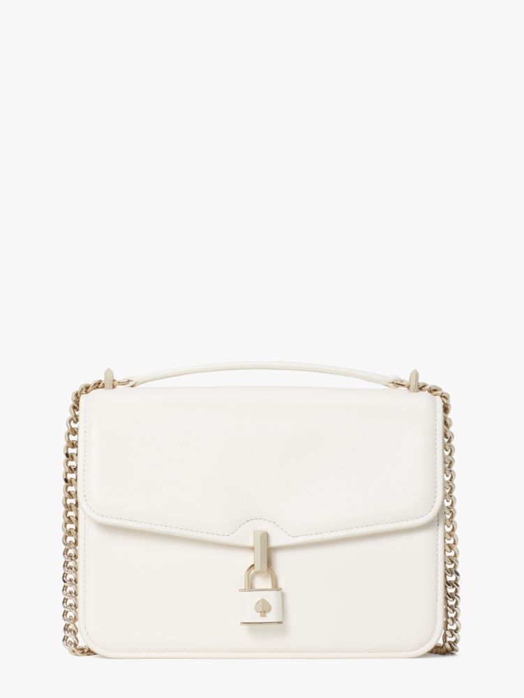 Locket Large Flap Shoulder Bag, Parchment, ProductTile