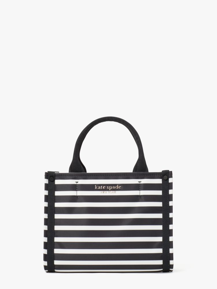 The Little Better Sam Stripe Mini Tote, Black/Clotted Cream, Product